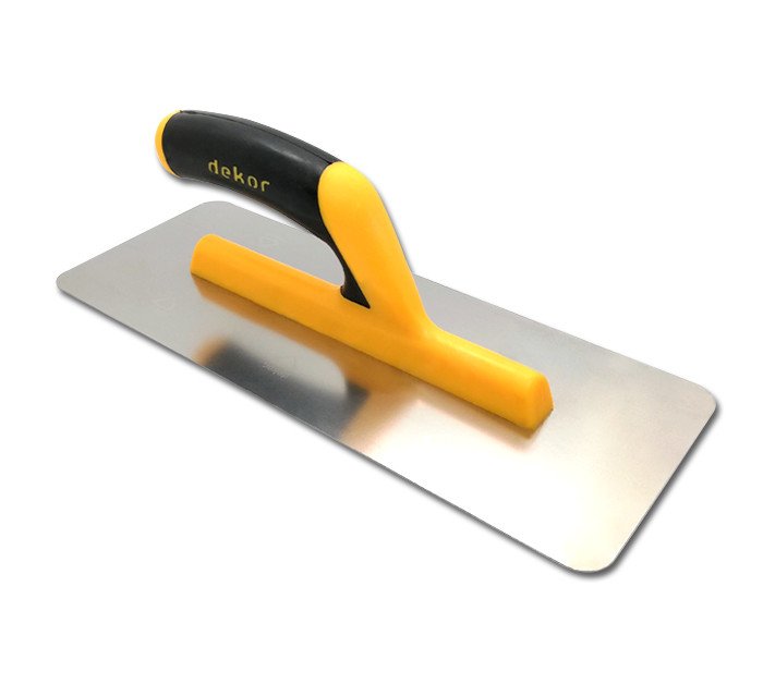 DEKOR Pleisterspaan afgeronde hoek – gesloten zacht handvat – 400×120 mm RVS