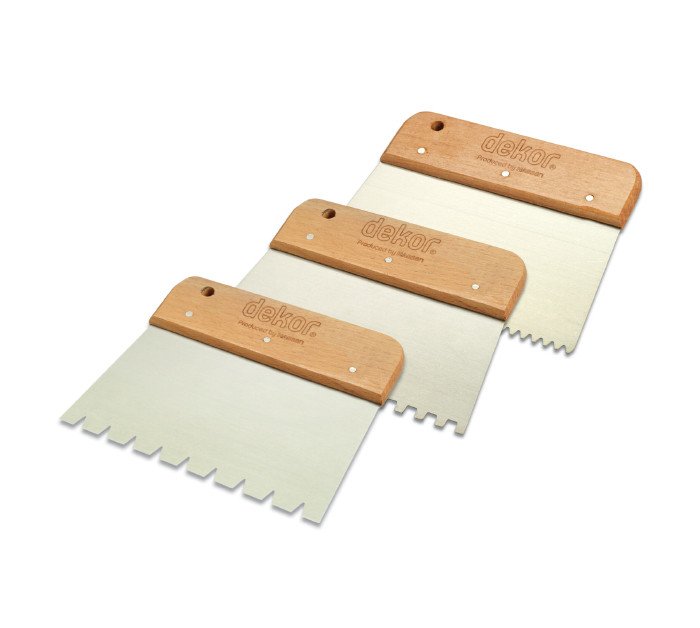 NOTCHED SPREADER   Wooden Handle V Notched