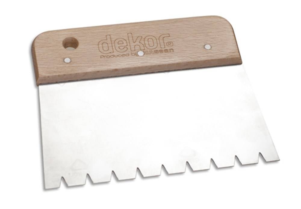 DEKOR Parket lijmkam – Houten handvat, Breedte 170 mm