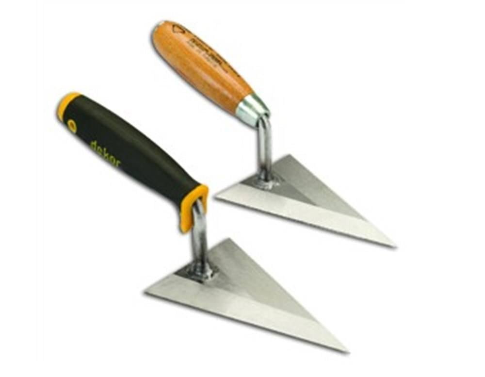 DEKOR Punt pleistertroffel, Breedte 140 mm handgreep hout
