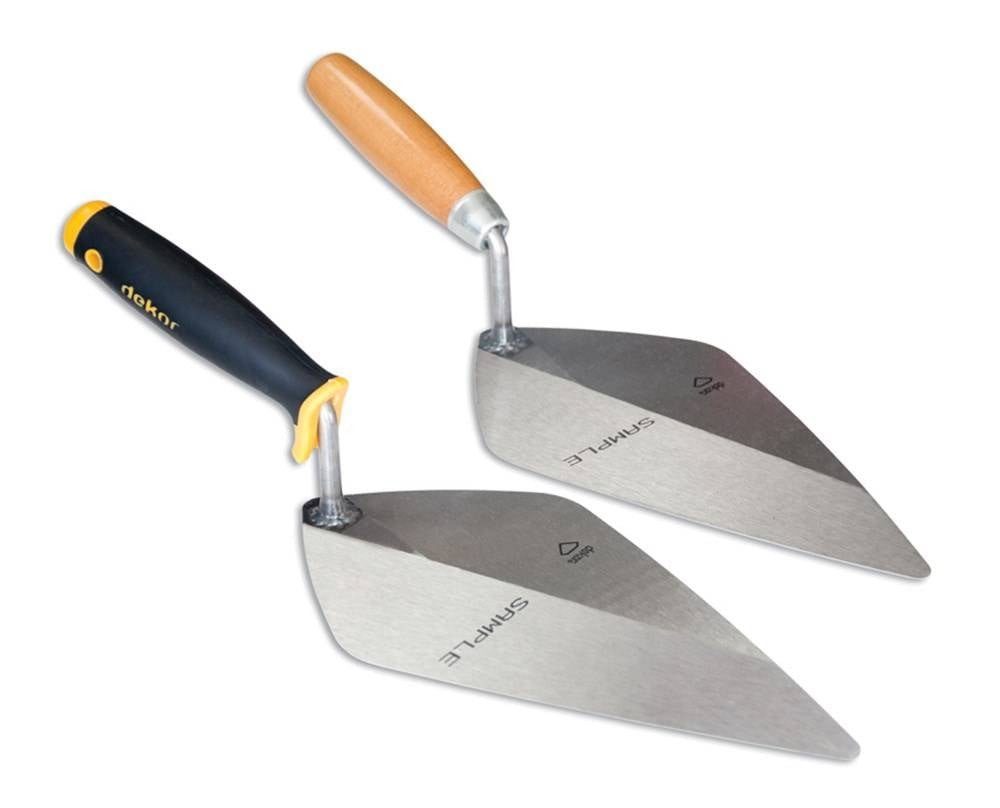 DEKOR Engelse punt troffel – Houten handvat, Breedte 130X65 mm