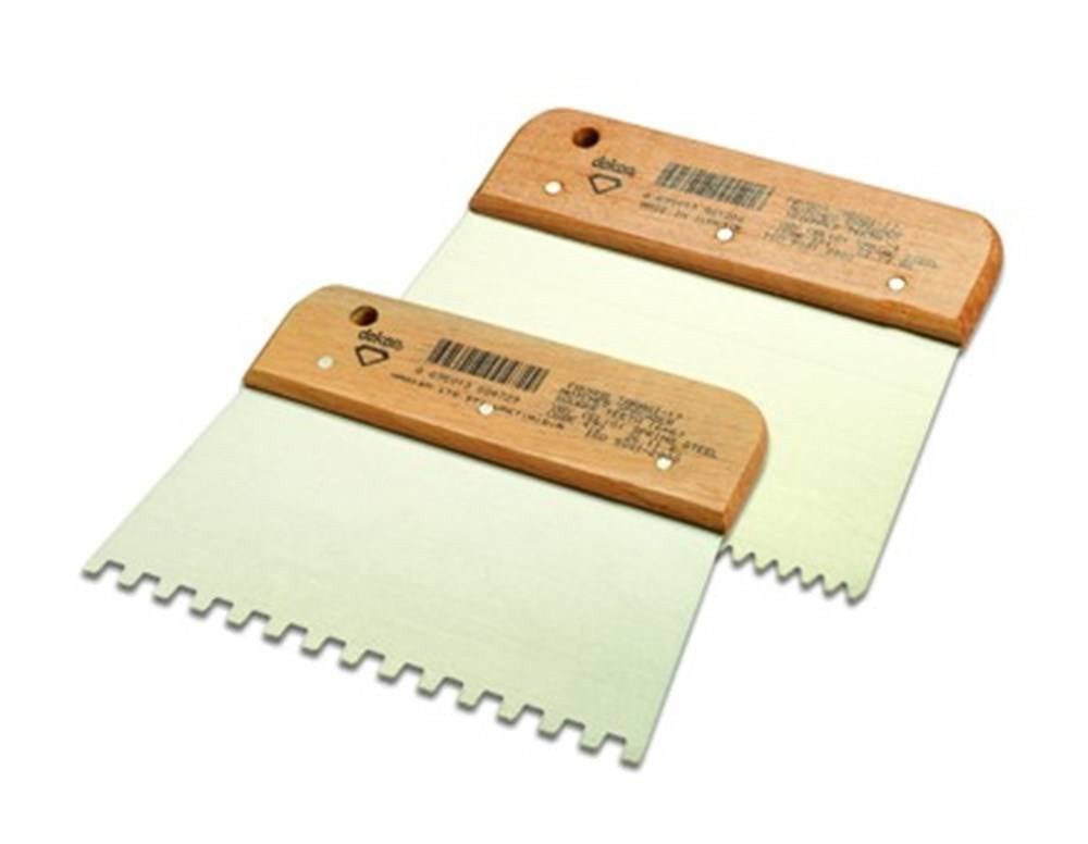 DEKOR Getande lijmkam – Houten handvat, Breedte 170 mm V RVS