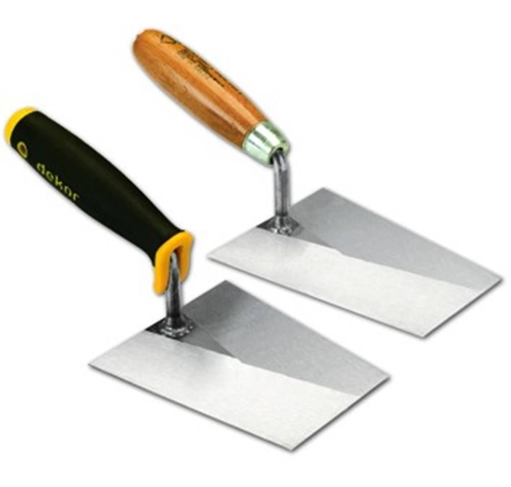 DEKOR Metseltroffel – Houten handvat, Breedte 160 mm-RVS