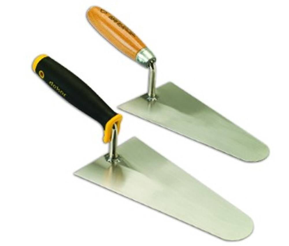DEKOR Pleister en metseltroffel – Zacht handvat, Breedte 180 mm RVS